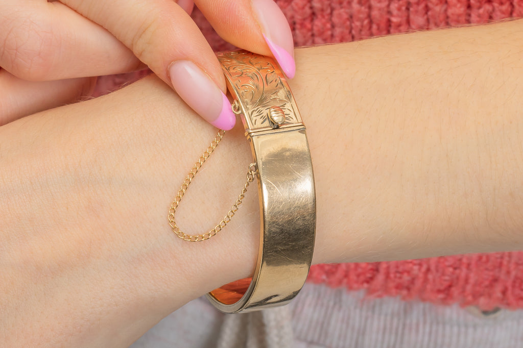 Engraved 9ct Rolled Gold Bangle