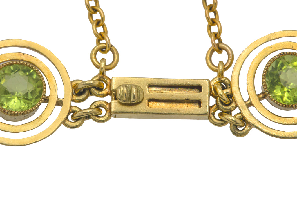 Antique 15ct Gold Peridot Bracelet, 3.60ct