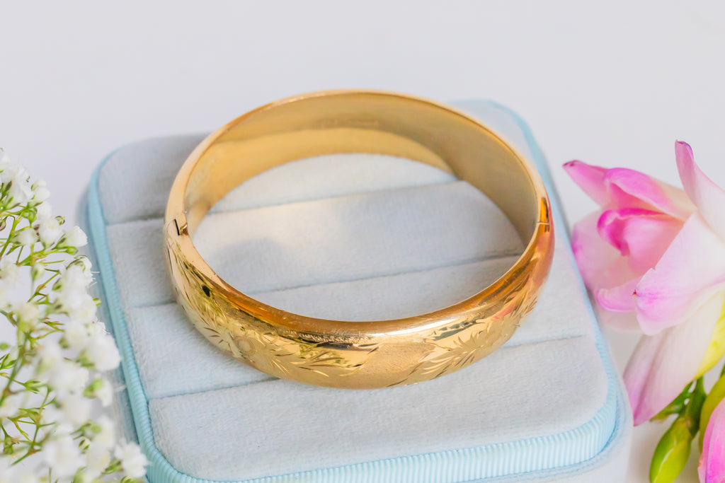 Engraved 12ct Rolled Gold Bangle