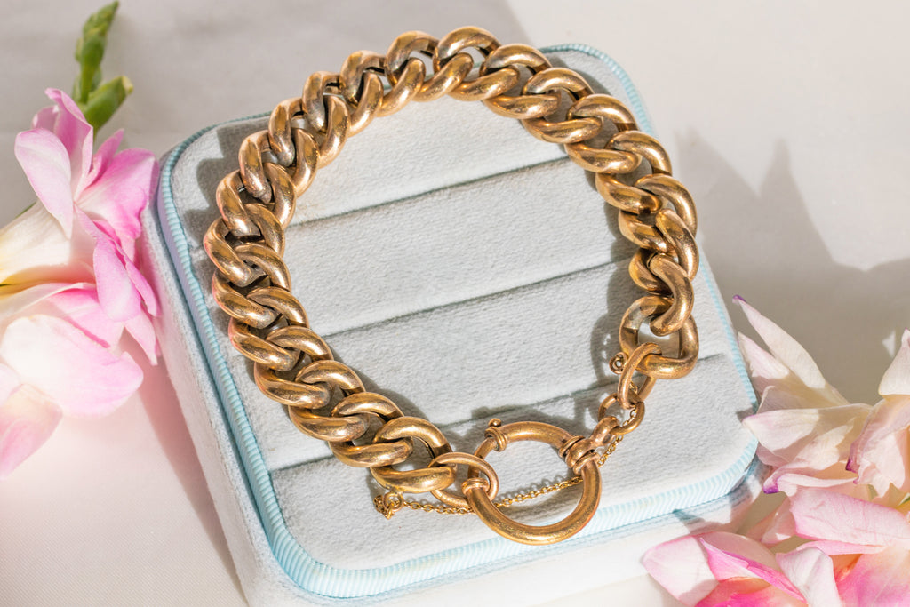 9ct Rolled Gold Chunky Curb Bracelet