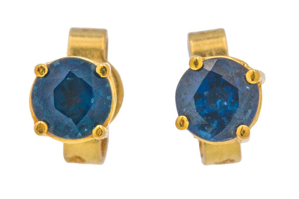 18ct Gold Sapphire Stud Earrings, 0.55ct