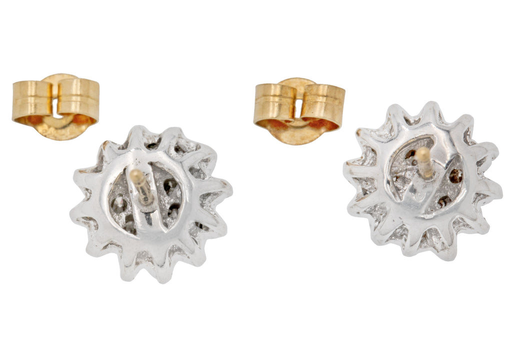 9ct Gold Diamond Cluster Stud Earrings