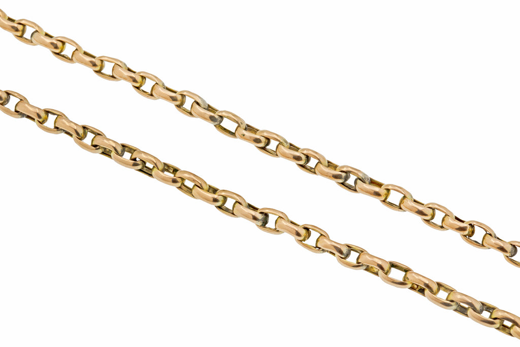 16" Antique 9ct Gold Belcher Chain, with Dog Clip, 9g
