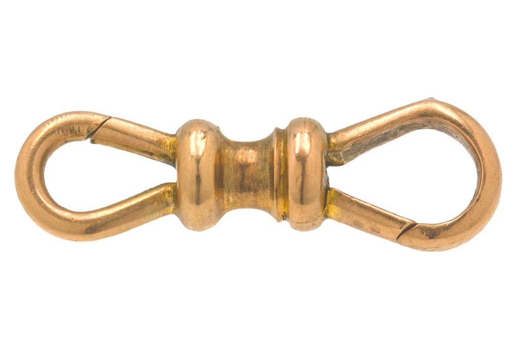 Rare Antique 9ct Gold Double Dog-Clip