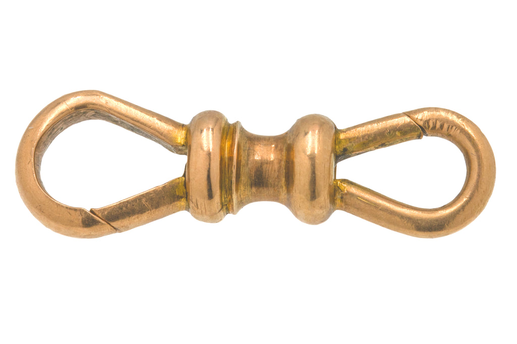 Rare Antique 9ct Gold Double Dog-Clip