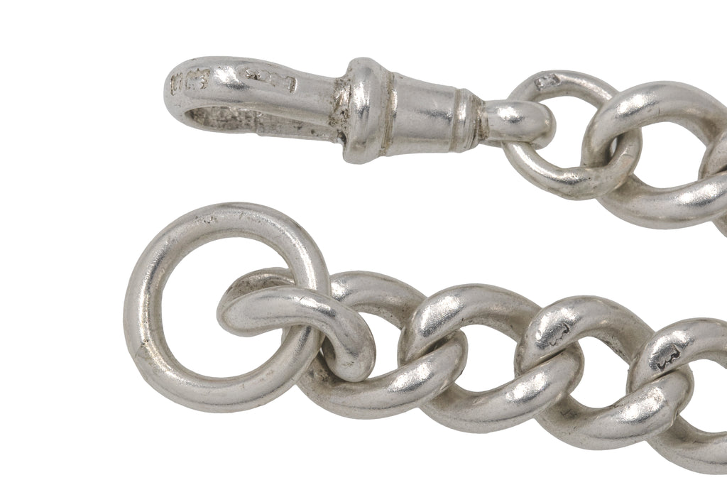 Antique Sterling Silver Curb Bracelet, with Dog Clip (26.5g)