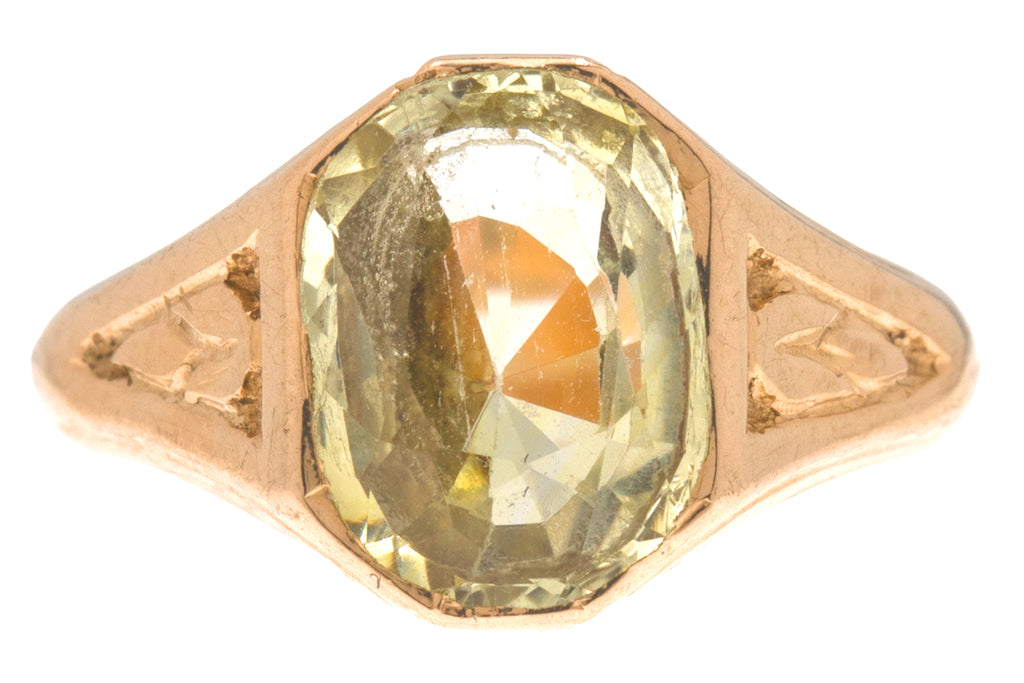 Antique 15ct Gold Yellow Sapphire Ring, 2.00ct