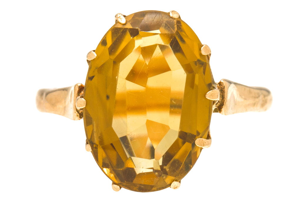 Mid-Century 9ct Gold Citrine Dress Ring, 4.00ct