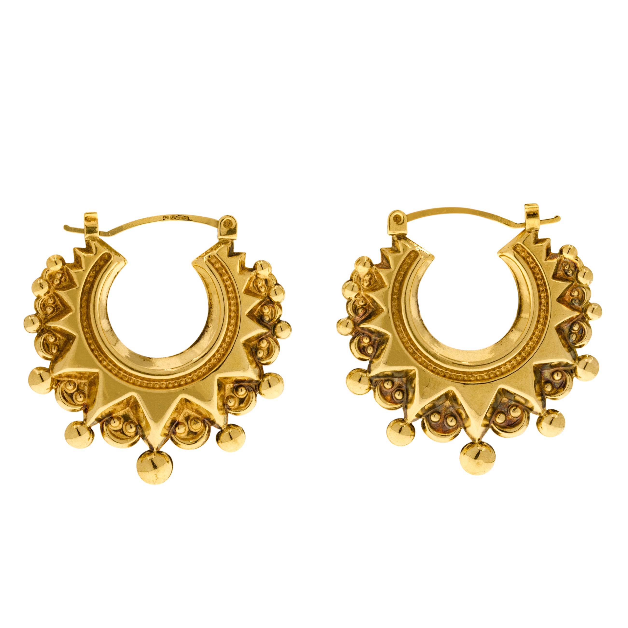 Large 9ct Gold Creole Hoop Earrings – Lillicoco