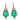 Art Deco Green Paste  Drop Earrings- 9ct Hooks