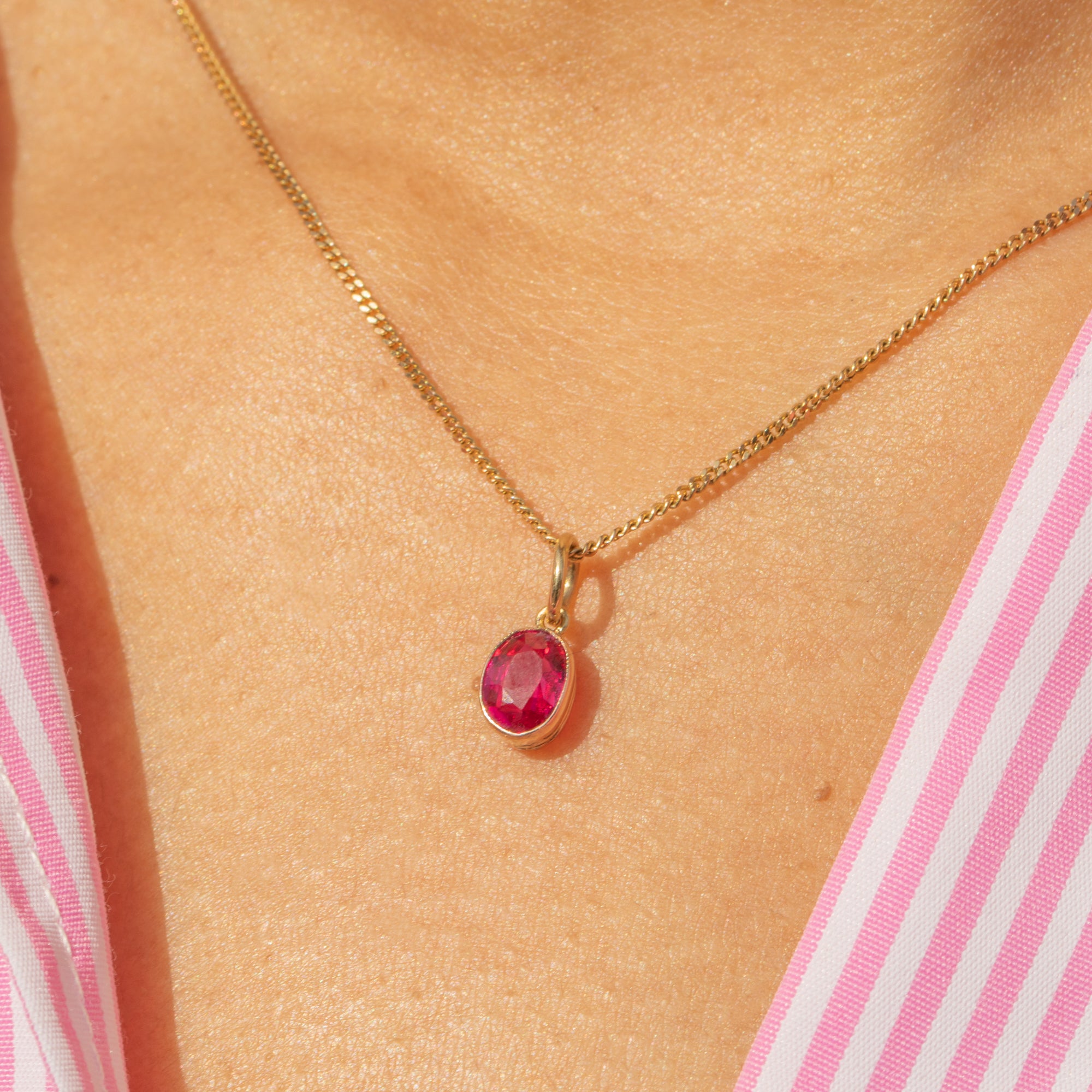 Charming Ruby Antique 18ct Gold Ruby Charm, 1.00ct