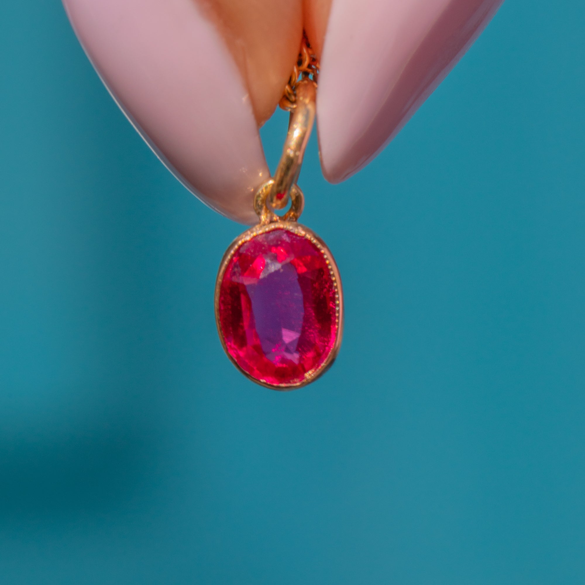 Charming Ruby Antique 18ct Gold Ruby Charm, 1.00ct