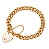 Antique 9ct Gold Gate Bracelet with Heart Padlock, 31g