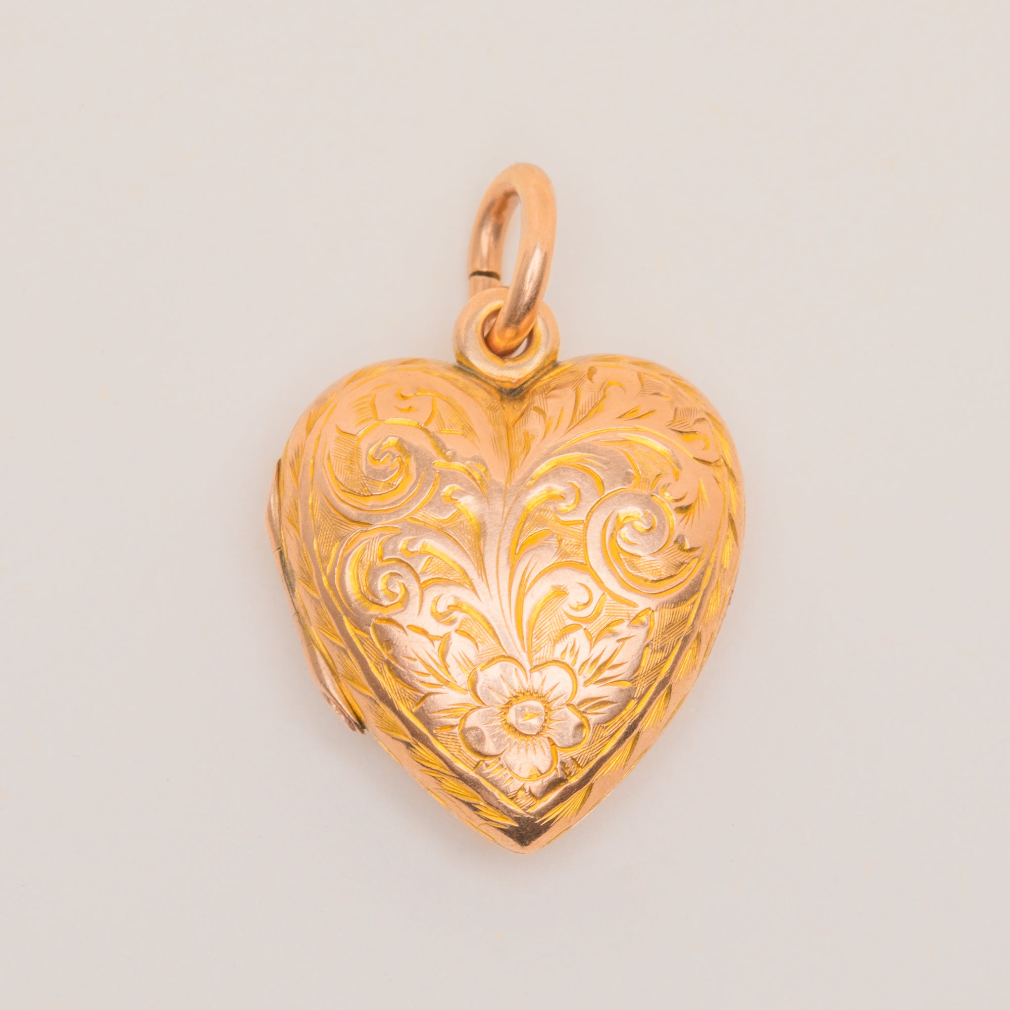 Heart Lockets Examples Antique Solid 9ct Gold Engraved Heart Locket