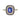 French Art Deco 18ct Gold Sapphire Diamond Cluster Ring - Art Deco Target Ring