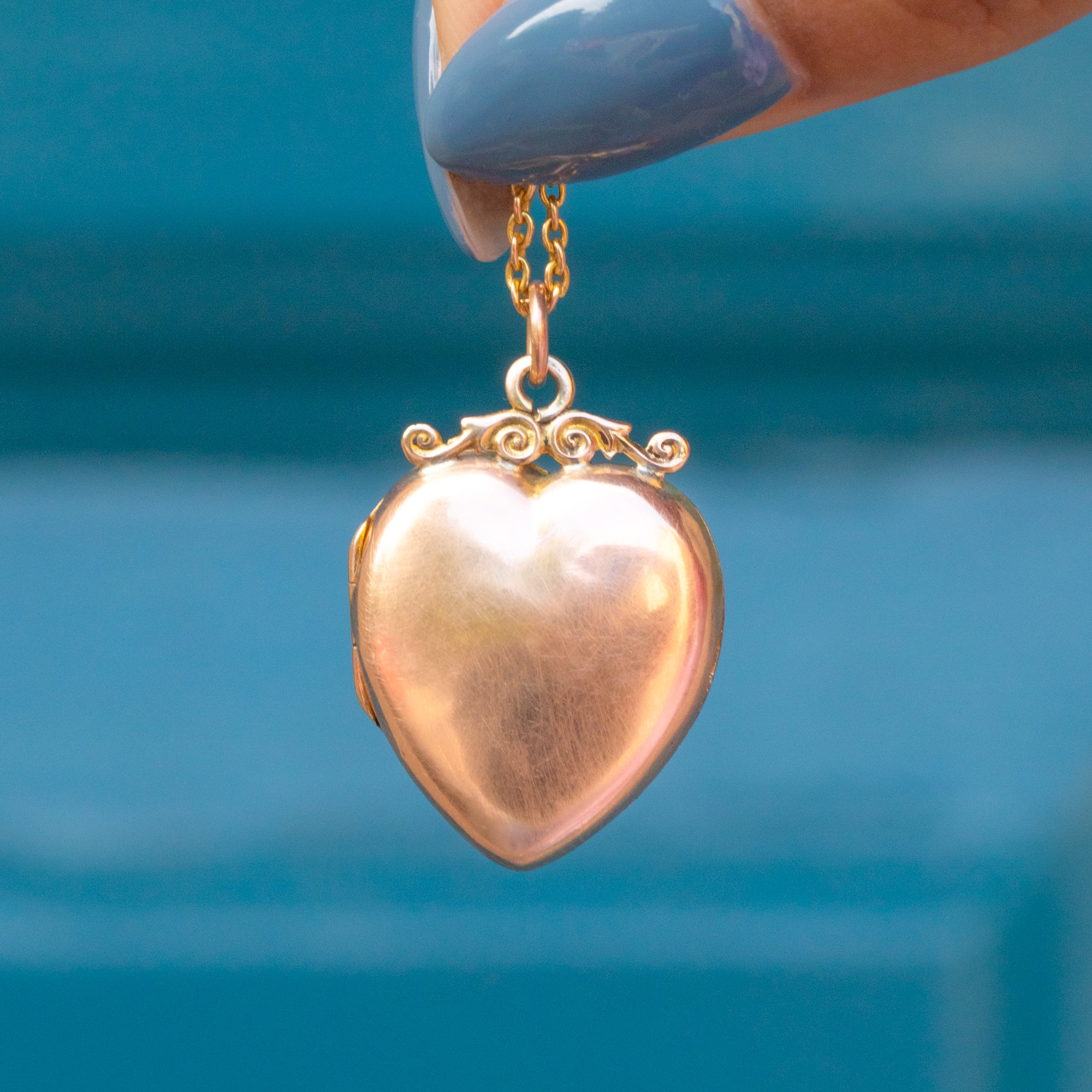 Gold Locket Necklace HONEYCAT Puffy Heart Locket Necklace Gold