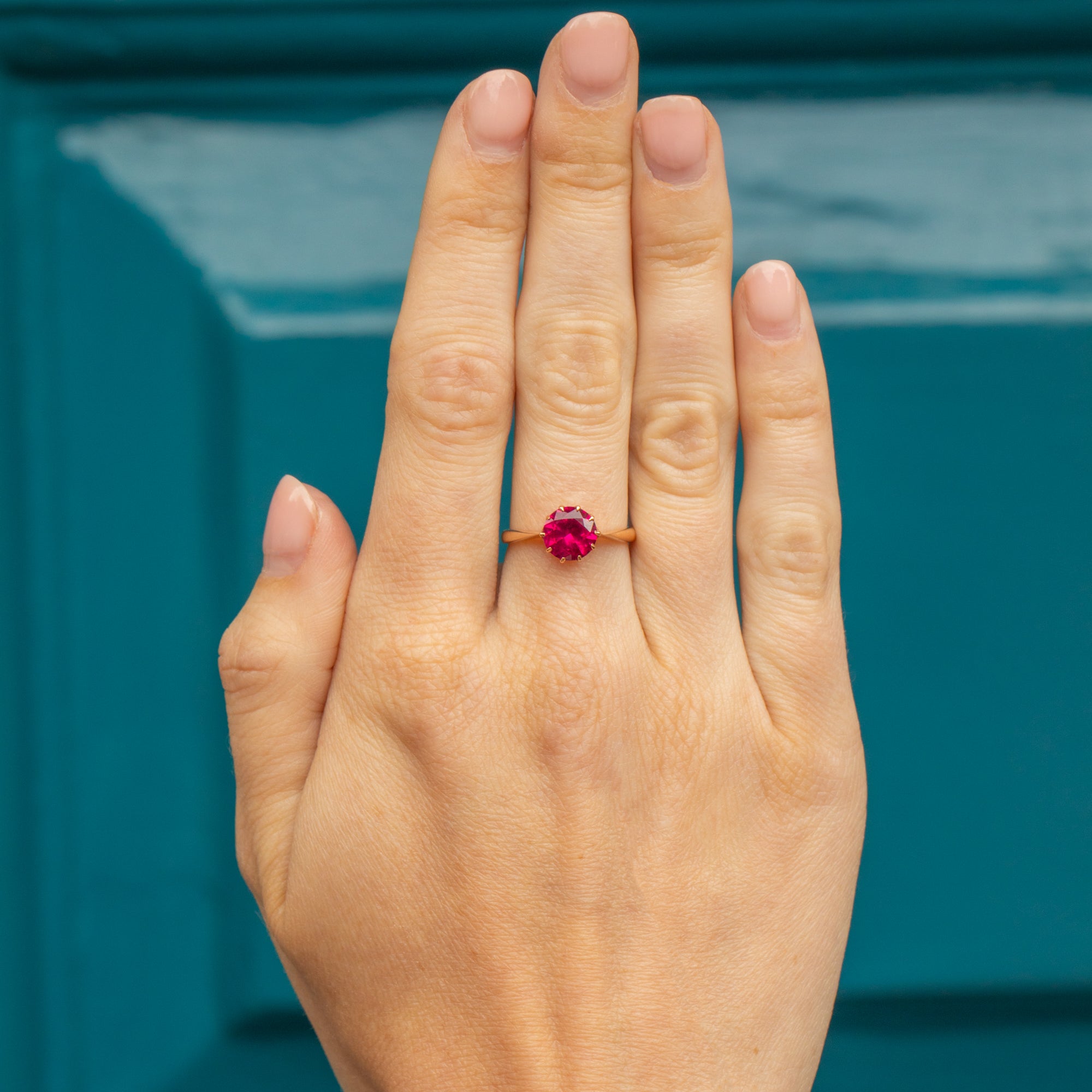 Antique 9ct Gold Ruby Solitaire Ring, 1.30ct