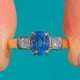 Art Deco 14ct Gold Cornflower Sapphire Diamond Ring