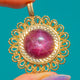 9ct Gold Natural 8.70ct Unheated Star Ruby & Diamond Pendant
