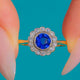 Antique 18ct Gold Royal Blue Natural Sapphire Diamond Cluster Ring