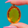 Antique 15ct Gold Bezel Yellow Paste Pendant