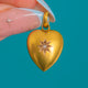 Edwardian 15ct Gold Diamond Puffy Heart Charm c.1900