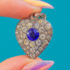 Victorian Blue Paste Heart Pendant