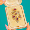 Iberian 15ct Gold Flat Cut Garnet & Rock Crystal Girandole Pendant - Boxed, Italian