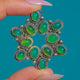 Arts & Crafts Era Sterling Silver Chrysoprase Flower Pendant