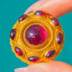 15ct Gold Victorian Garnet Cabochon Pendant, Locket-Back