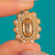 Georgian 9ct Gold Topaz Pearl Cluster Pendant