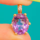 9ct Gold Amethyst Diamond Pendant