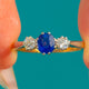 Victorian 18ct Gold and Platinum Sapphire Diamond Trilogy Ring