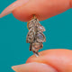 Antique 15ct Gold & Silver Rose Cut Diamond Leaf Charm, 0.30ct