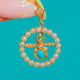 Rare Victorian 15ct Gold Turquoise & Pearl Fly Pendant
