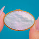 Victorian 9ct Gold Engraved Mother-of-Pearl Navette Pendant c.1850