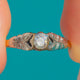 Art Deco Era 18ct Gold & Platinum Diamond Solitaire Engagement Ring, Flower Shoulders