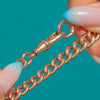 Antique 9ct Gold Curb Albert Chain with Dog-Clip & Bolt-Ring