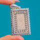 Antique Ornate Silver & Gold Rectangle Locket, Beaded Detailing, Chester Date c.1882