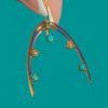 Edwardian 15ct Gold Wish Bone Turquoise and Pearl Pendant