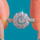 Antique 18ct Gold and Platinum Diamond Cluster Engagement Ring, 0.85ct