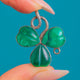 Victorian Silver Malachite Clover Pendant