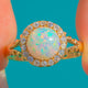 Victorian 18ct Gold Opal & Diamond Cluster Ring