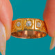 Antique 18ct Gold Diamond Trilogy Gypsy Ring, Engraved Band