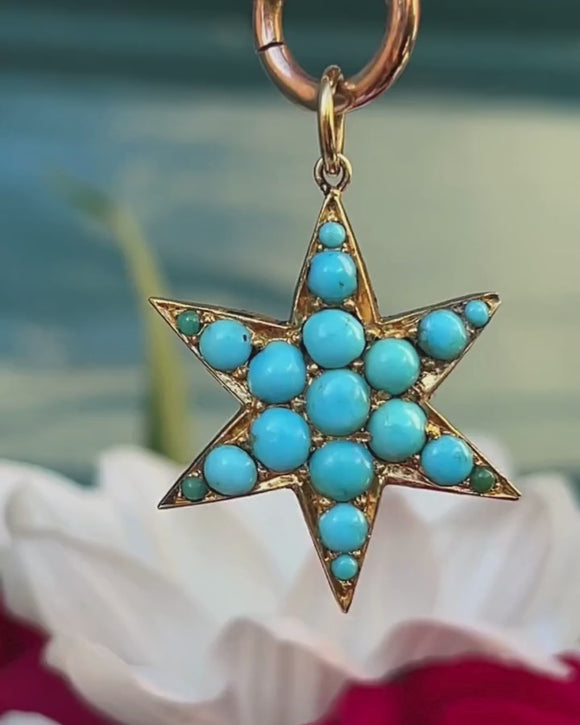 Video of a Turquoise star on a chain 