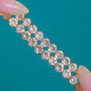 Art Deco Silver Paste Double Row Bracelet