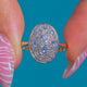 Art Deco 9ct Gold & Platinum Oval Cluster Engagement Ring, 0.27ct Diamonds