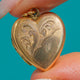 Antique 9ct Gold Puffy Engraved Heart Locket