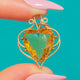 Art Nouveau 9ct Gold Citrine Heart Pendant, 10.00ct