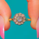 9ct Gold Rose-Cut Diamond Flower Cluster Ring, 0.85ct Diamonds